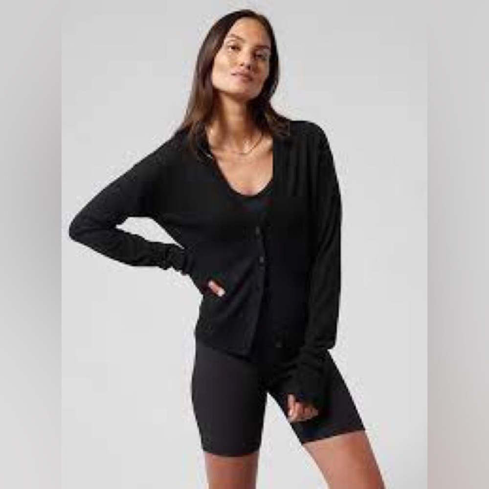 ATHLETA Women’s Black Lightweight Cardigan, Size Extra Small XS